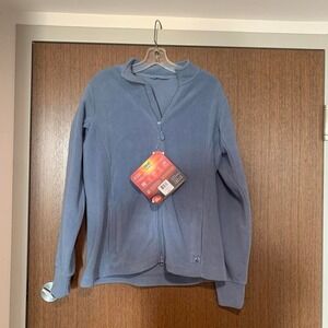 NWT Women's Blue/Grey Heat Holders Fleece Jacket Size Medium Warm Jacket